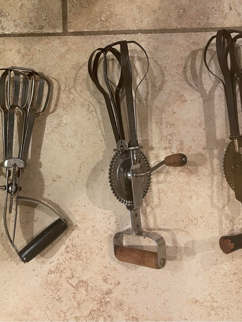 Vintage A&J High Speed Egg Beaters - Pair + Small Beater - Farmhouse Decor